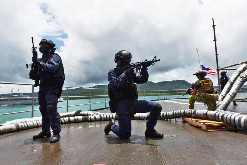 Japanese and US special forces during joint training