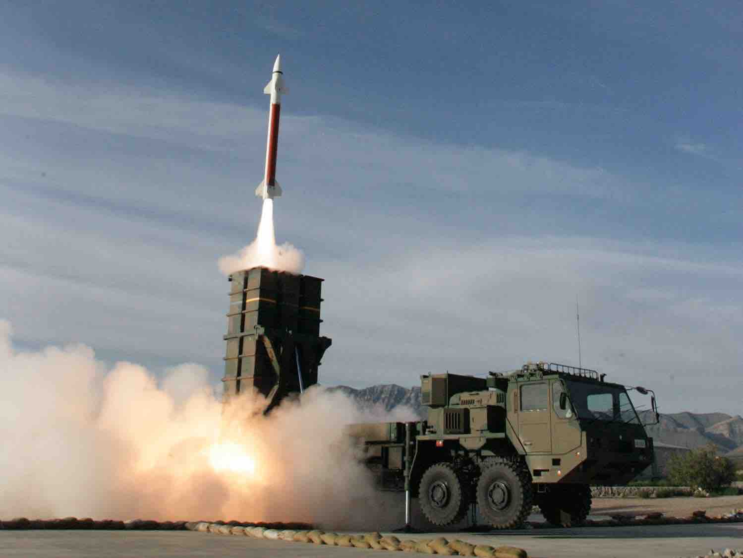 a missile fired from a truck-type launcher