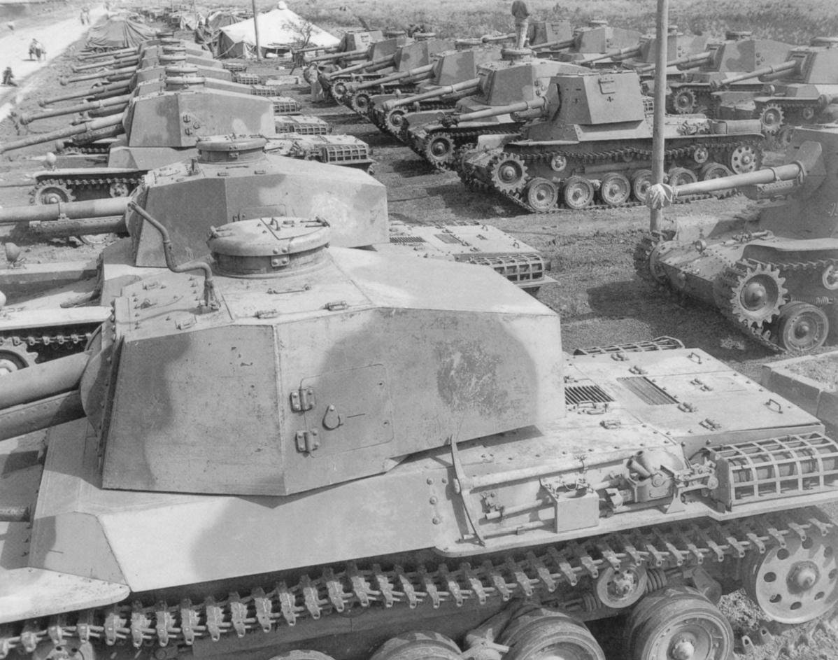 Japanese tanks gathered after the war 