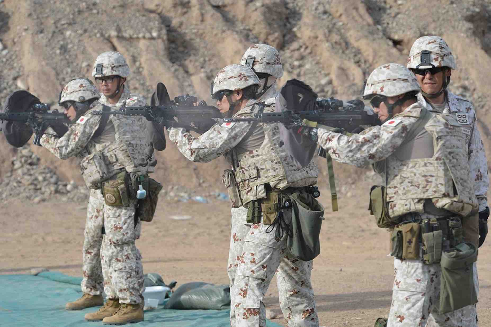 Japanese troops training