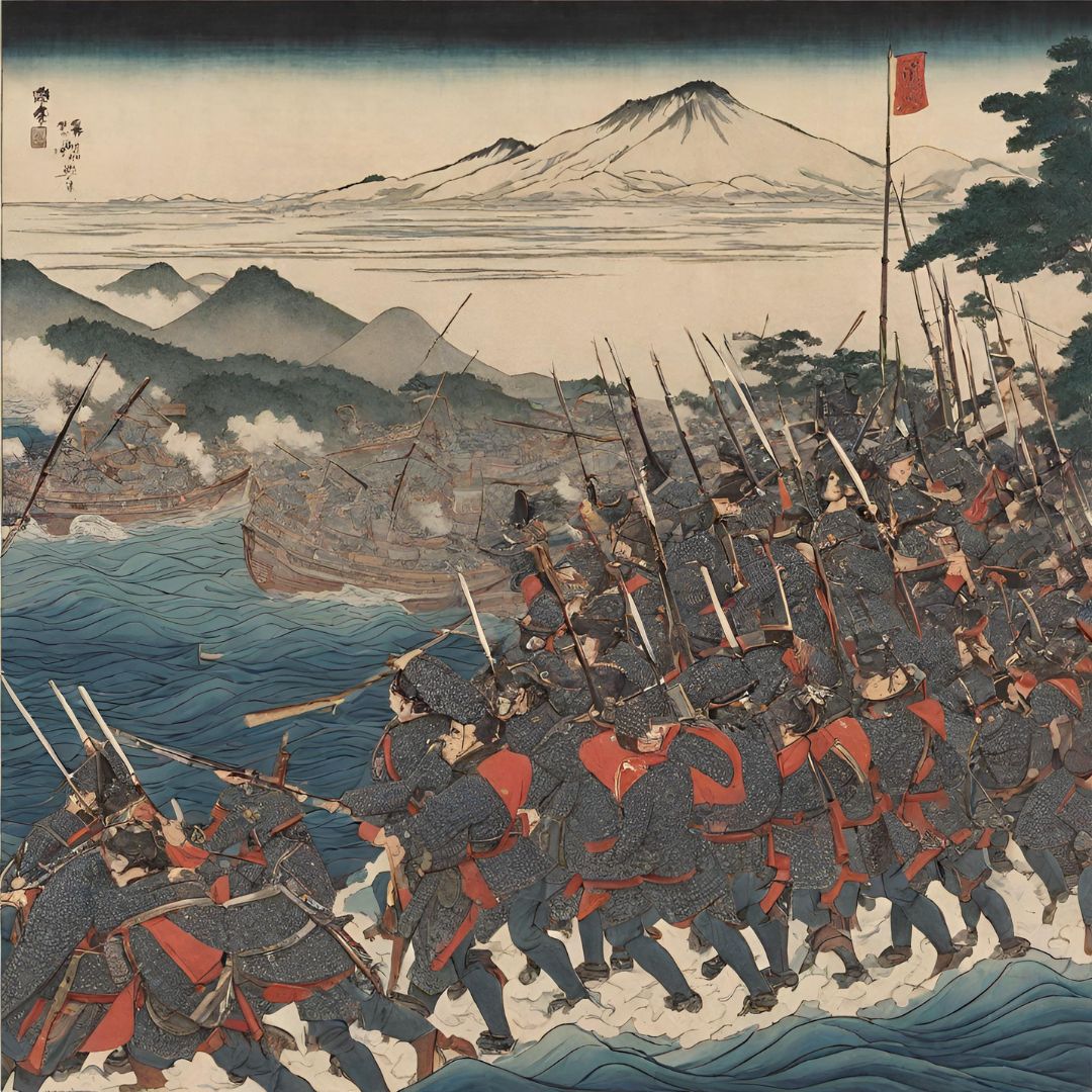 an illustration of the Battle of Toba-Fushimi