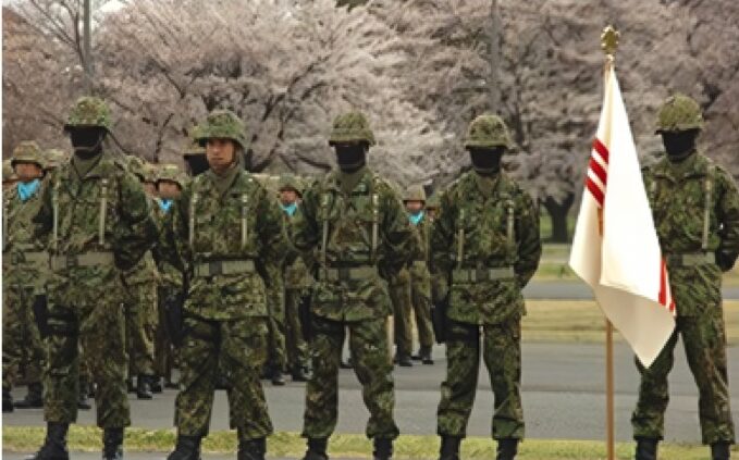 Japanese special forces at a ceremony