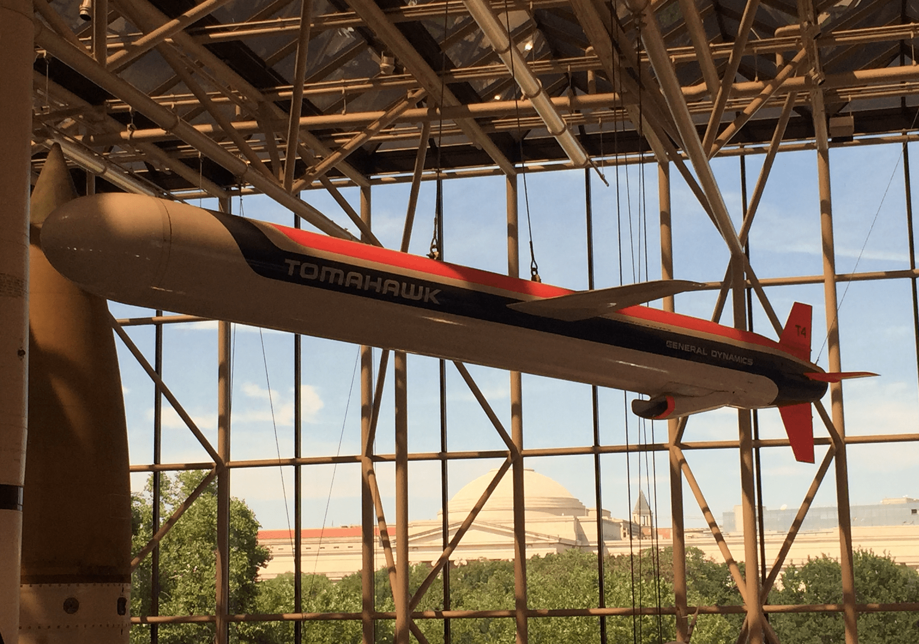 a tomahawk cruise missile on display