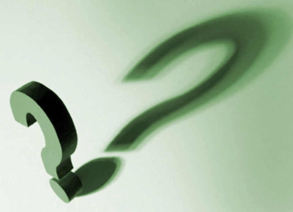 a green question mark