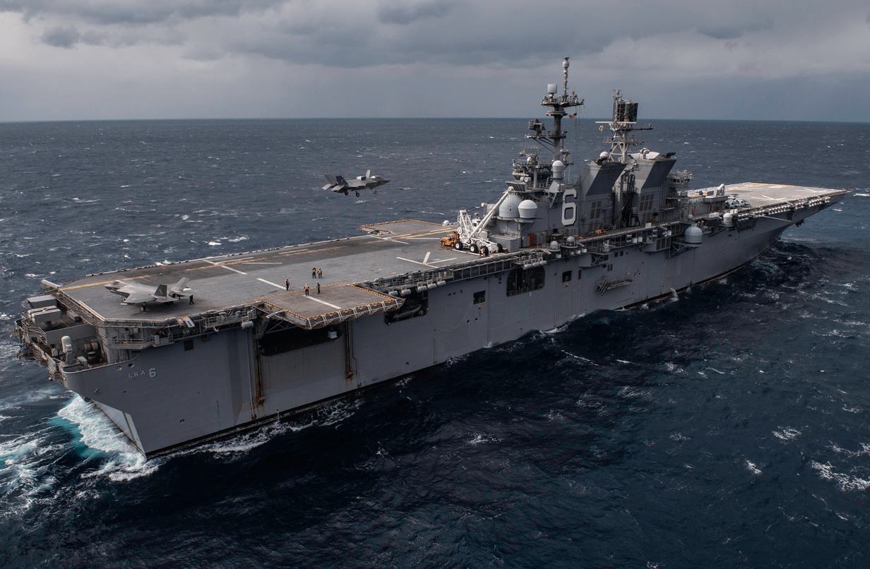 a US amphibious assault ship