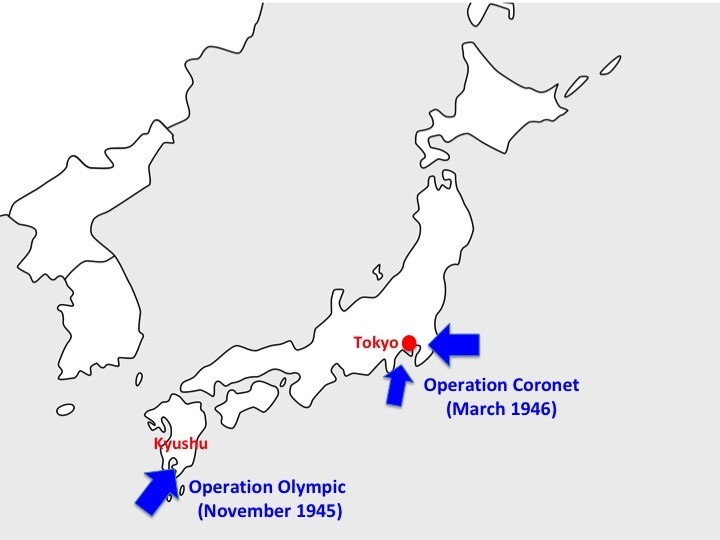 a map of Operation downfall