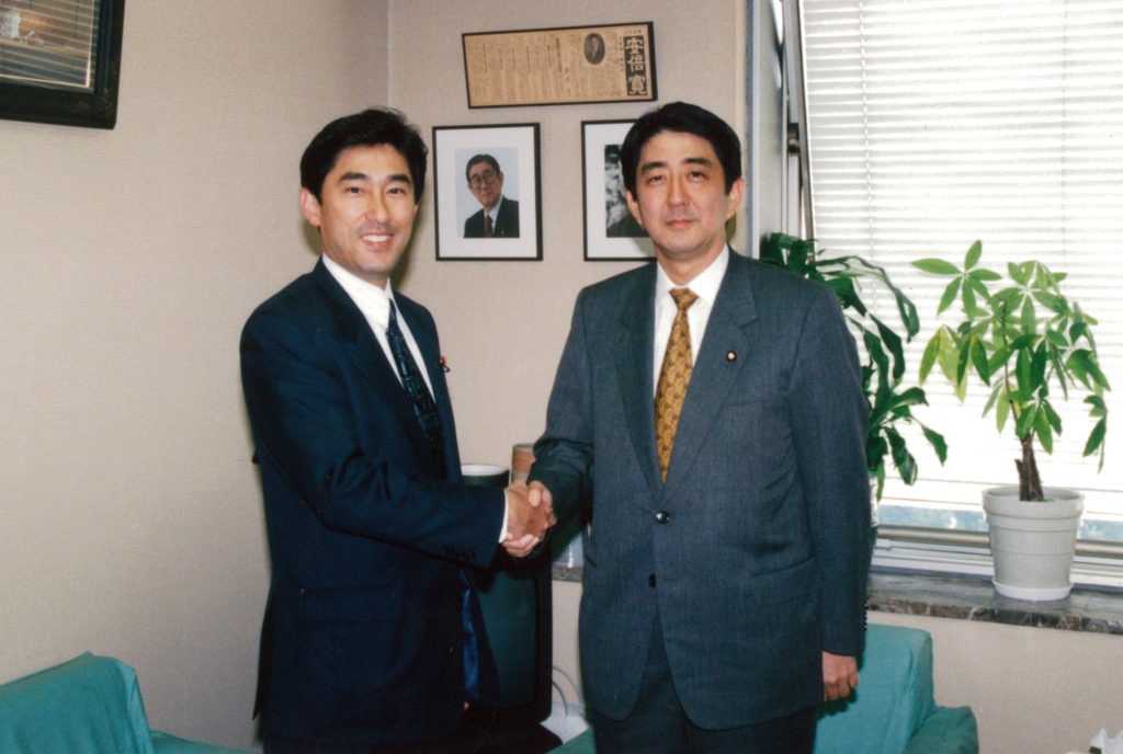 Fumio Kishida and Shinzo Abe